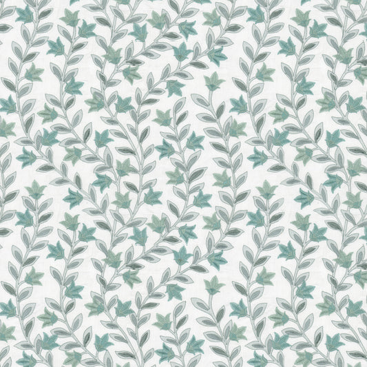 STOUT TEXTILES  MULTIPURPOSE,EMBROIDERIES TRANSITIONAL,, FLORAL AQUA   - SANT-2