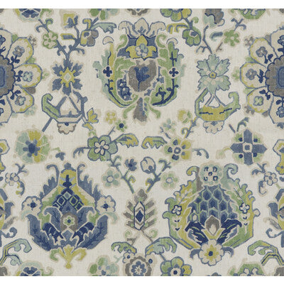 KRAVET BASICS PRINT MEDALLION / SUZANI / PERSIAN BLUE,CELERY,   - SAROUKRUG.523.0