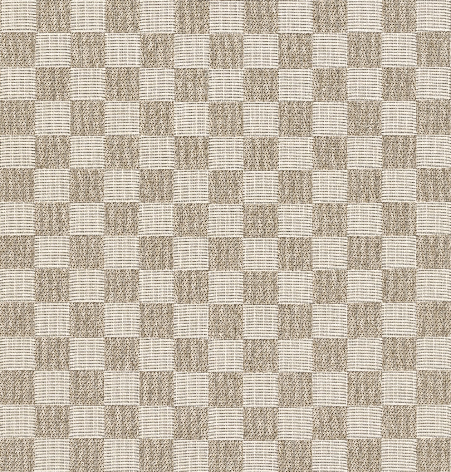 Beige and cream checkerboard woven rug texture with subtle grain.