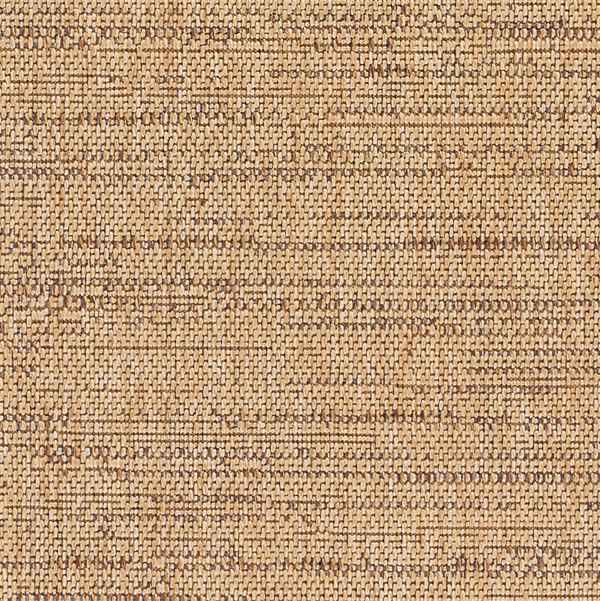 Beige woven natural-fiber rug with a subtle brown grid pattern.