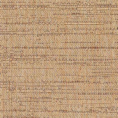 Beige woven natural-fiber rug with a subtle brown grid pattern.