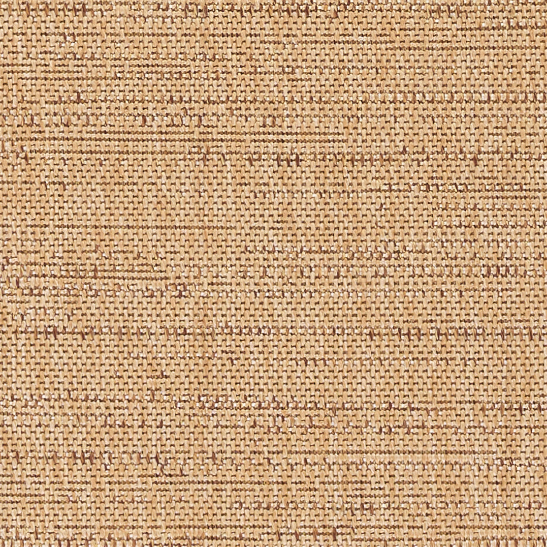 Natural beige woven rug with tight fibers and subtle horizontal stripes; rustic, earthy sisal-inspired design.