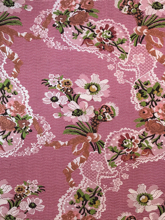 SCALAMANDRE  AVVOLTOIO FABRIC MULTI ON FUCSHIA   - SB 20011943