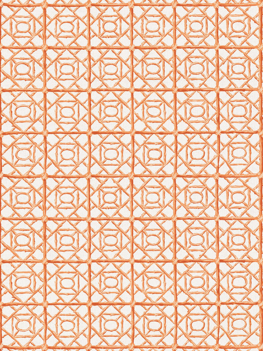 SCALAMANDRE ORMOND FRET PRINT   TANGERINE   - SC166710003
