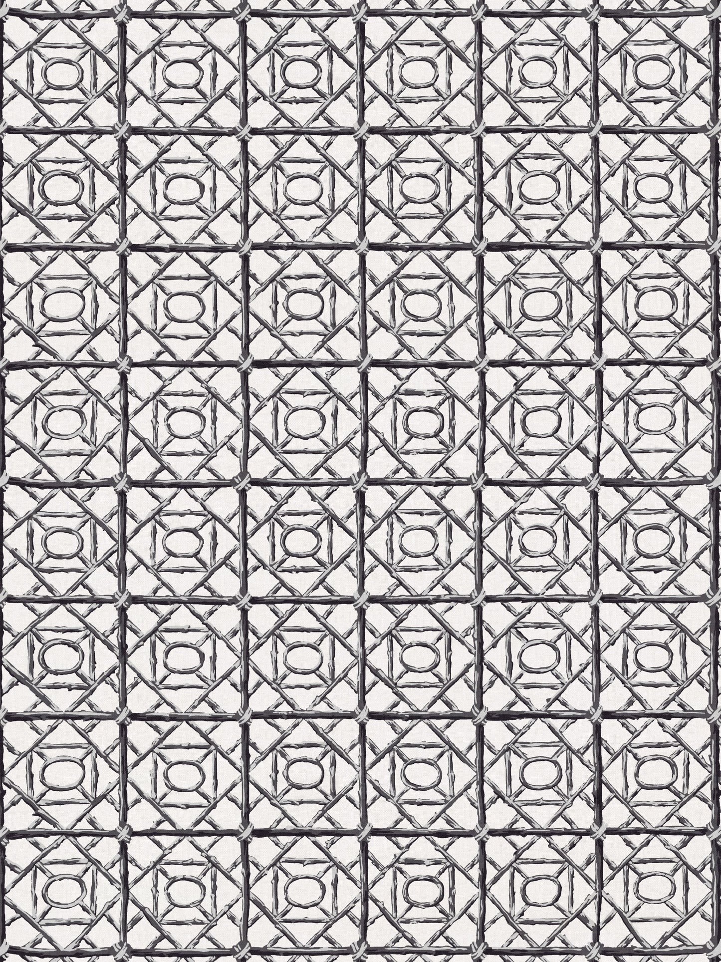 SCALAMANDRE ORMOND FRET PRINT   CHARCOAL   - SC166710007