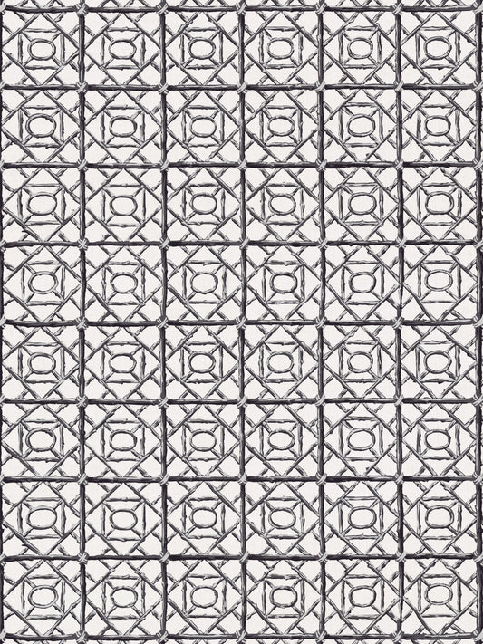 SCALAMANDRE ORMOND FRET PRINT   CHARCOAL   - SC166710007