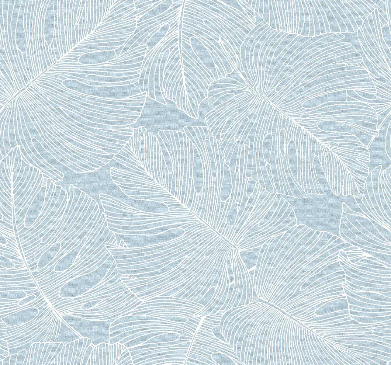 Seabrook Designs Summer House Tarra Monstera Leaf Botanical Tropical Blue Matte Sidewall - SC20202