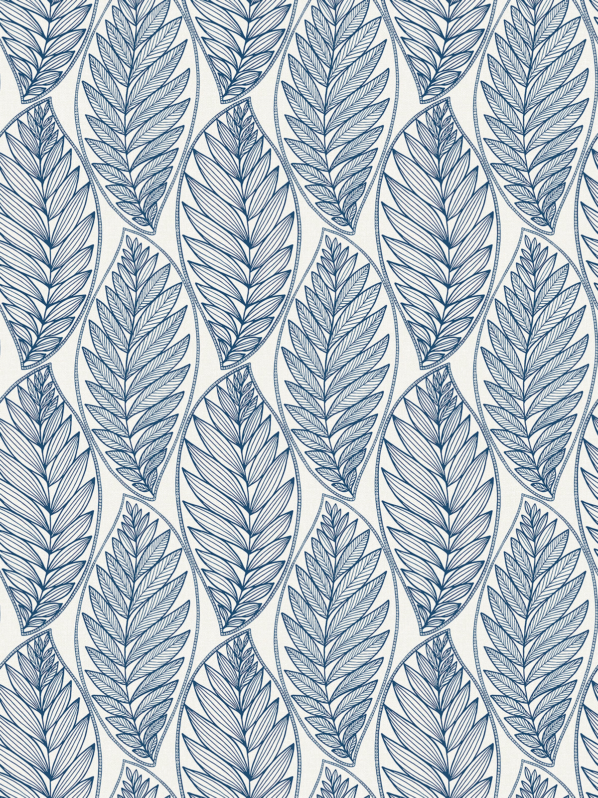 Seabrook Designs Summer House Kira Leaf Husk Botanical Coastal Blue Matte Sidewall - SC20302