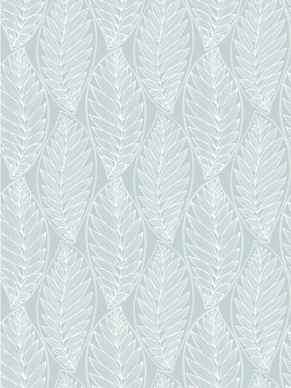 Seabrook Designs Summer House Kira Leaf Husk Botanical Coastal Blue Matte  - SC20312