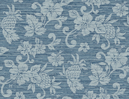 Seabrook Designs Summer House Juno Island Floral Floral Coastal Blue Matte  - SC20802