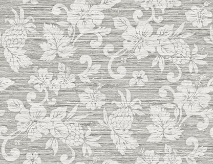 Seabrook Designs Summer House Juno Island Floral Floral Coastal Grey Matte  - SC20808