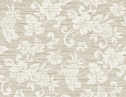 Seabrook Designs Summer House Juno Island Floral Floral Coastal Beige Matte  - SC20815