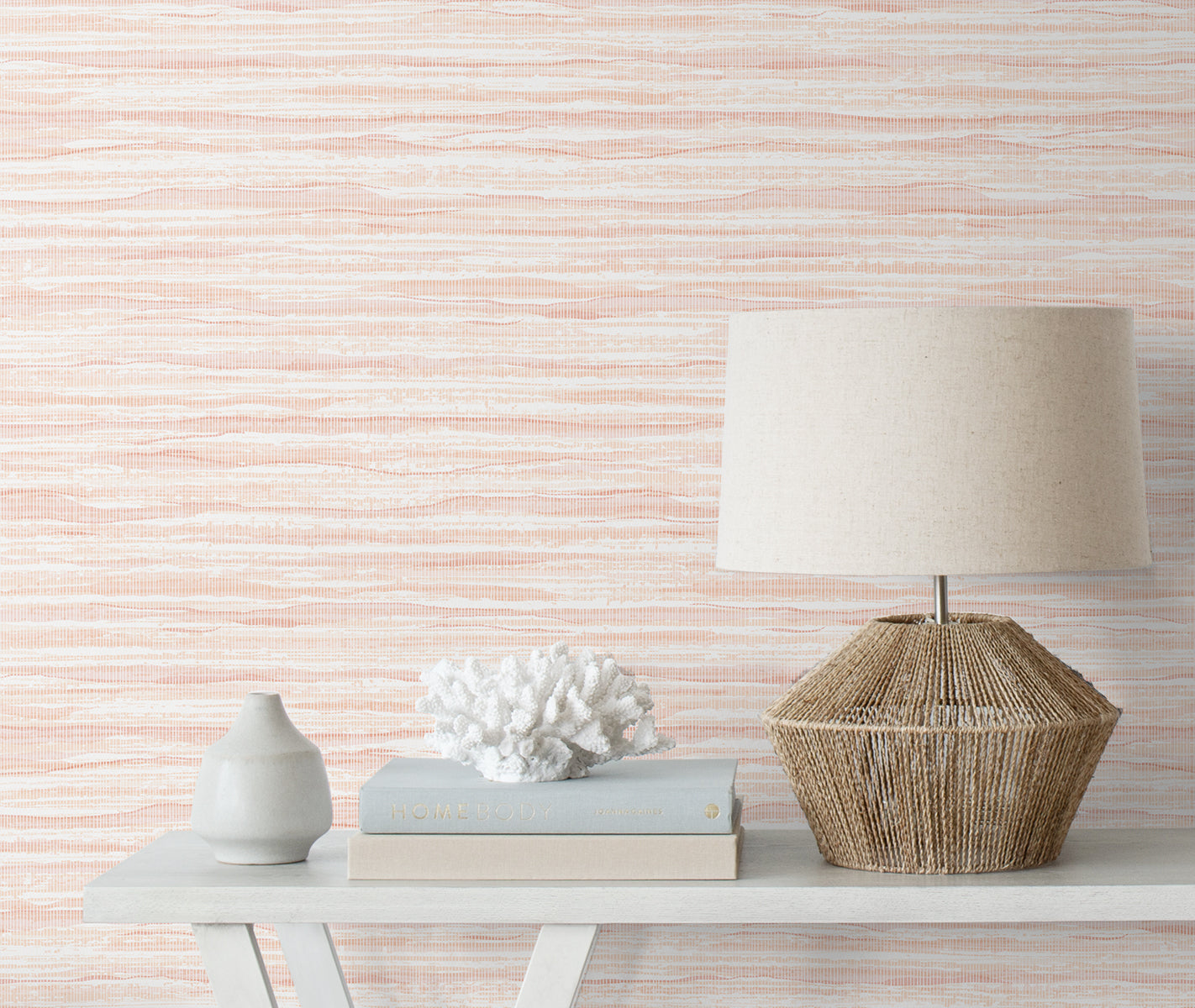 Seabrook Designs Summer House Skye Wave Stringcloth Sisal Coastal Pink Matte  - SC21101