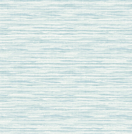 Seabrook Designs Summer House Skye Wave Stringcloth Sisal Coastal Blue Matte Sidewall - SC21102