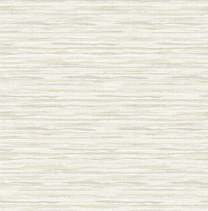 Beige woven stringcloth/sisal wallcovering with a subtle wave pattern and matte finish for interiors.