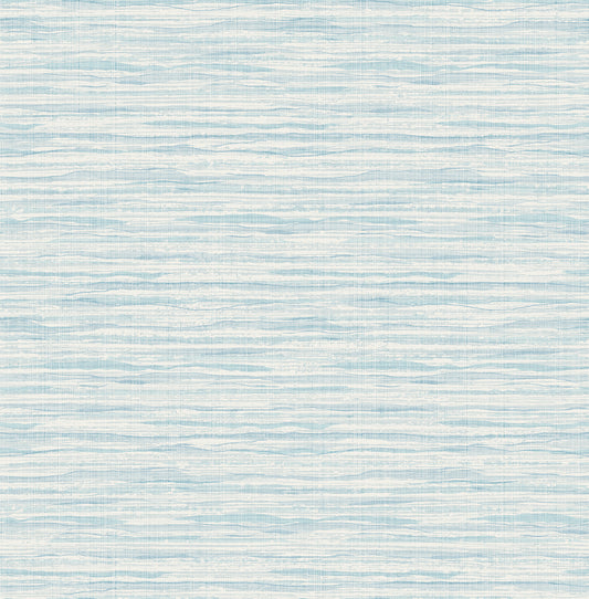 Seabrook Designs Summer House Skye Wave Stringcloth Sisal Coastal Blue Matte Sidewall - SC21112