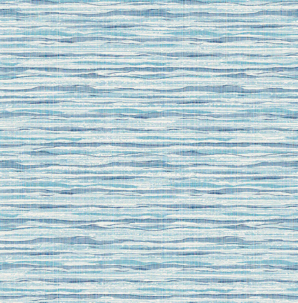 Seabrook Designs Summer House Skye Wave Stringcloth Sisal Coastal Blue Matte Sidewall - SC21122