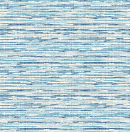 Seabrook Designs Summer House Skye Wave Stringcloth Sisal Coastal Blue Matte  - SC21122