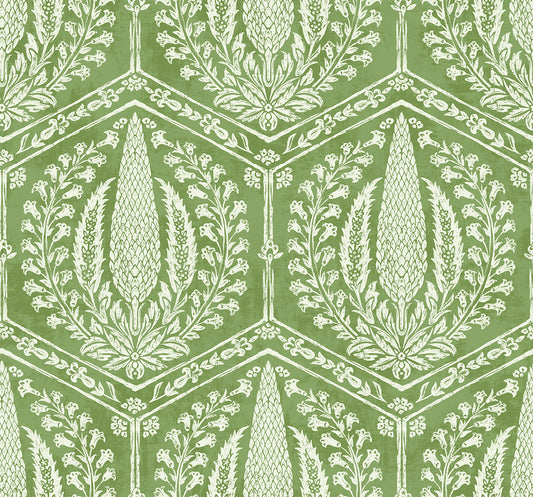 Seabrook Designs Summer House Cyrus Harvest Botanical Country Green Matte Sidewall - SC21404