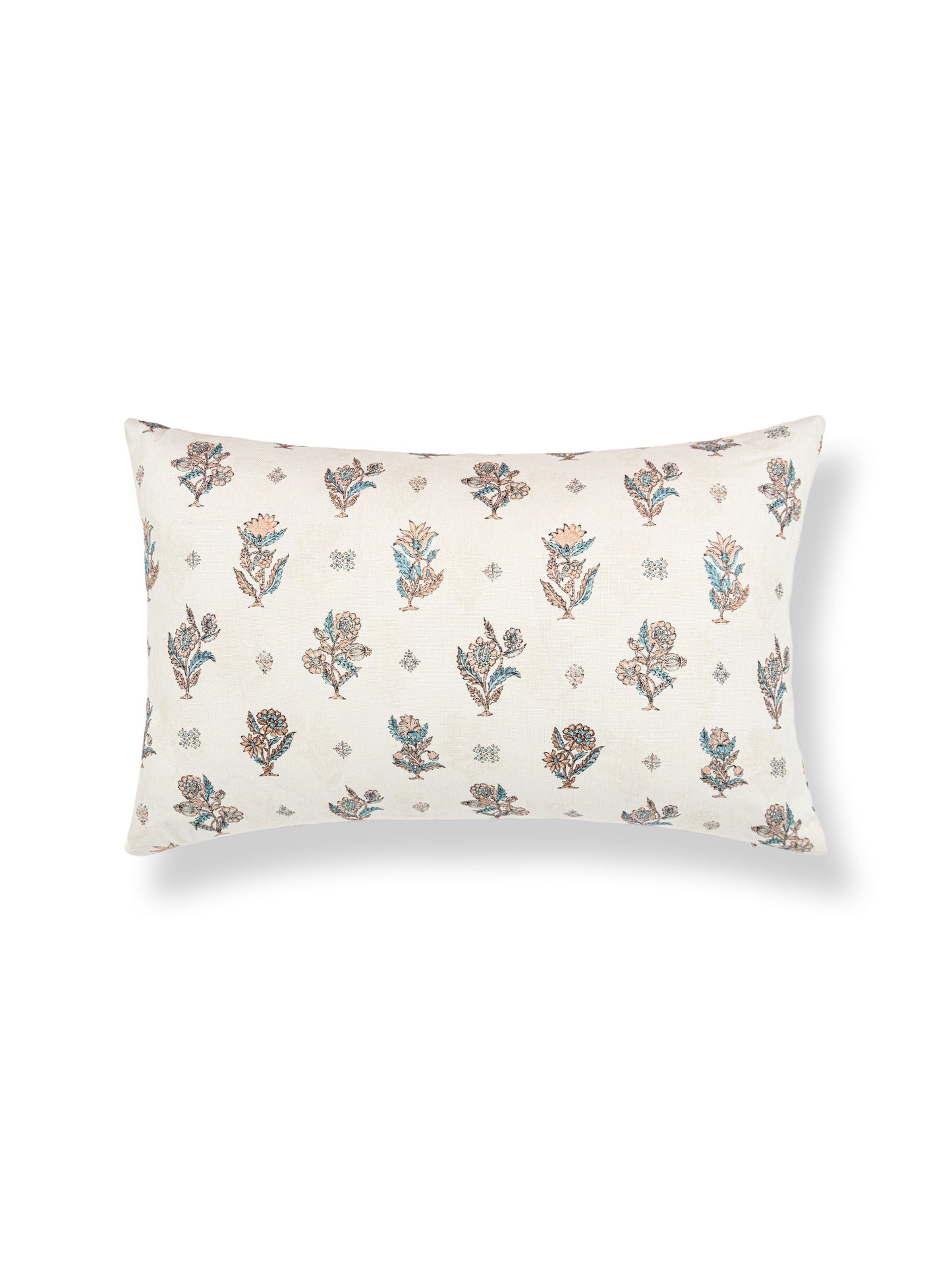 SCALAMANDRE CALICO PILLOW   PEACH AQUA   - SCLBDK166690001