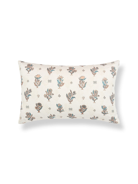 SCALAMANDRE CALICO PILLOW   PEACH AQUA   - SCLBDK166690001