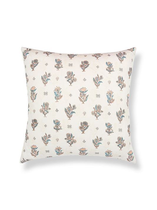 SCALAMANDRE CALICO PILLOW   PEACH AQUA   - SCSDDK166690001