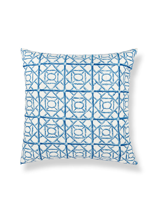SCALAMANDRE ORMOND FRET PILLOW   22 X22 - COBALT   - SCSDDK166710002