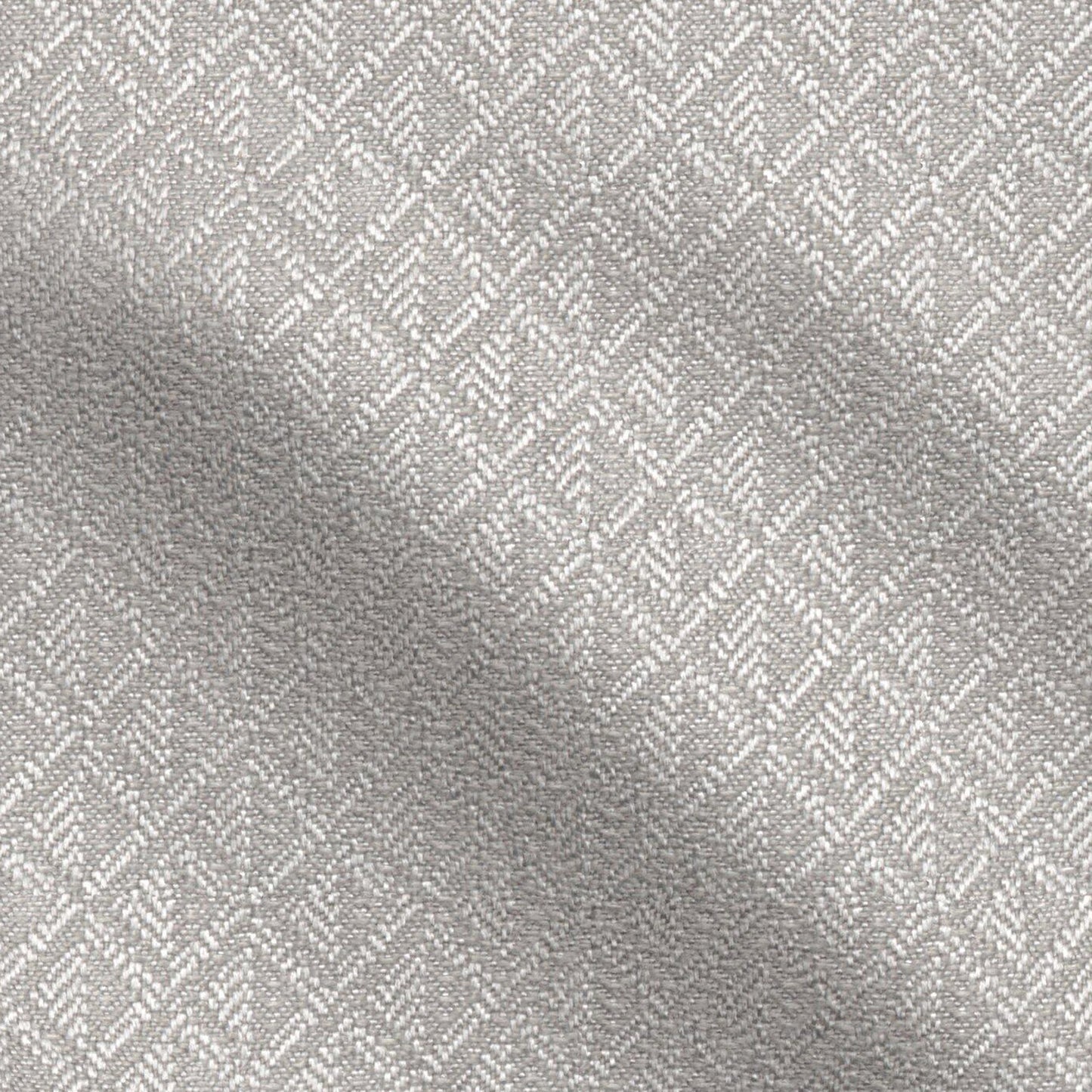 Light gray scuba fabric with a geometric mini pattern; smooth knit texture ideal for garments.