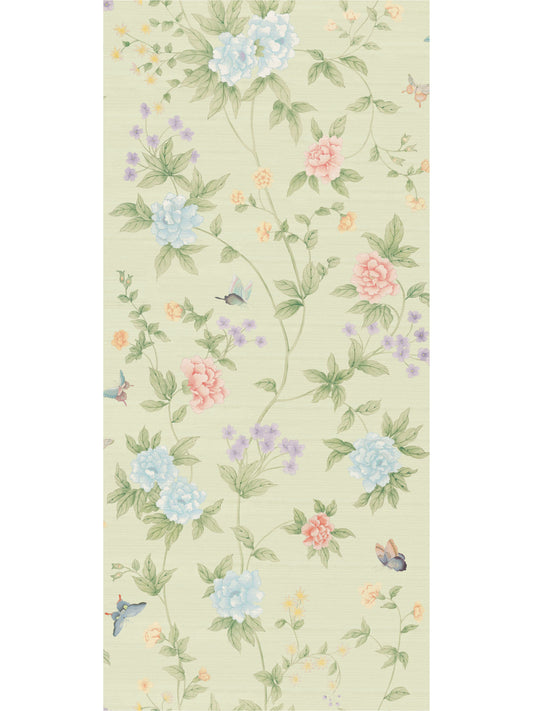 SCALAMANDRE LUOYANG GARDEN SISAL FLORAL  MINT GARDEN   - SCWP88382D0007
