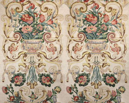 SCALAMANDRE  BAROQUE FLORAL CANVAS FABRIC MULTICOLOR   - SC 000116136M NEW SKU # SC16136M0001