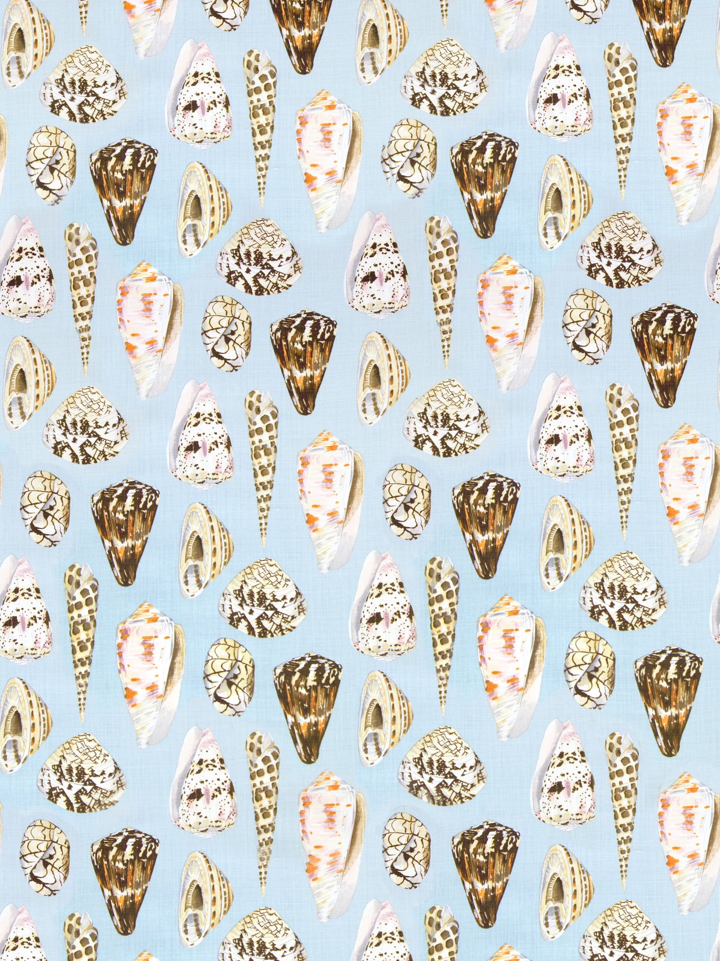 SCALAMANDRE  COQUINA LINEN PRINT FABRIC MULTI ON SEA BLUE   - SC 000116397 NEW SKU # SC163970001