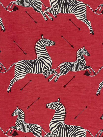 SCALAMANDRE  ZEBRAS - FABRIC FABRIC MASAI RED   - SC 000116496M NEW SKU # SC16496M0001