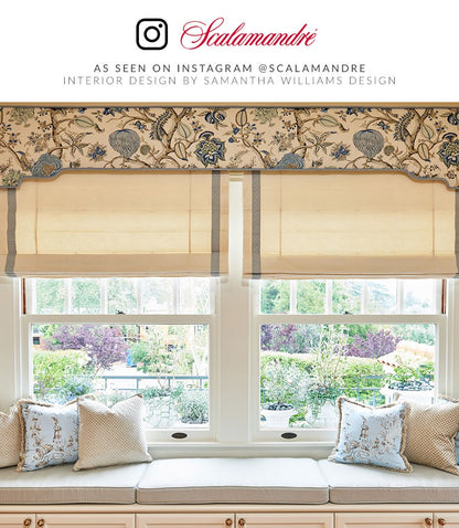 SCALAMANDRE  PONDICHERRY LINEN PRINT FABRIC DELFT   - SC 000116556 NEW SKU # SC165560001