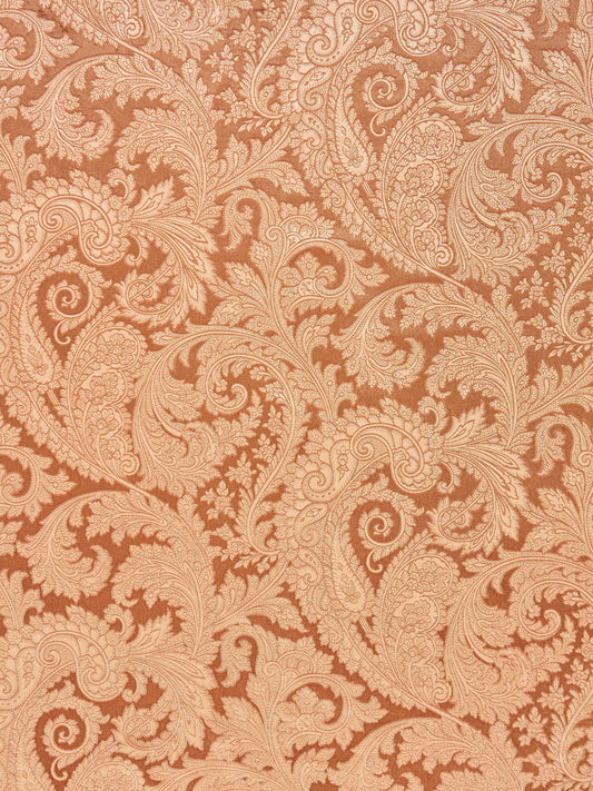 SCALAMANDRE OUTLET  FABRIC PALERMO VELVET PAISLEY  FABRIC COPPER   - SC 000116565