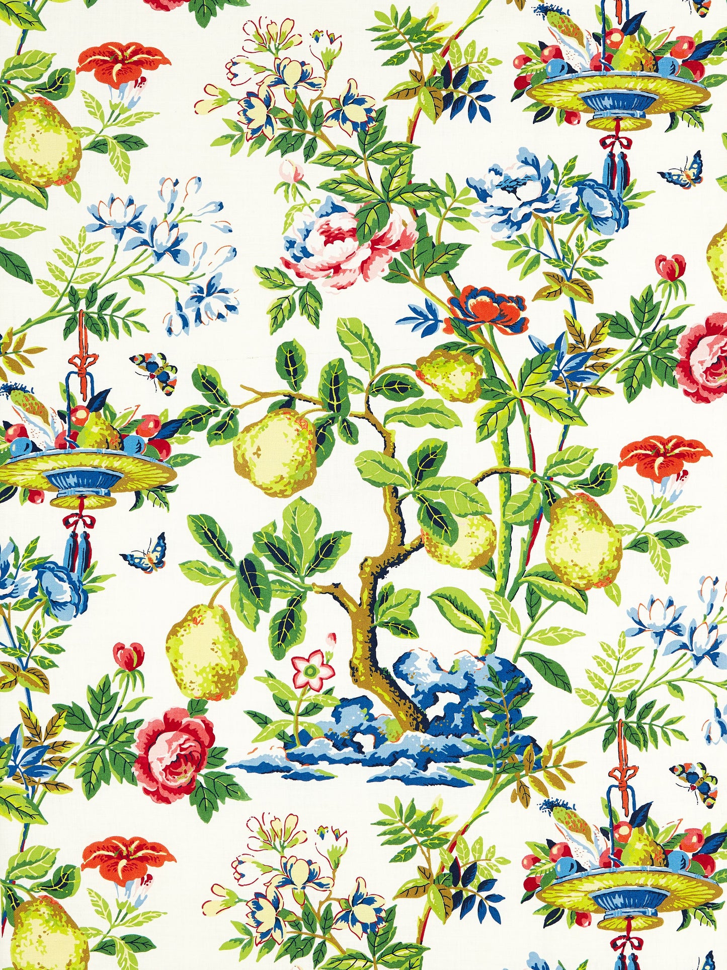 SCALAMANDRE  SHANTUNG GARDEN COTTON PRINT FABRIC BLOOM   - SC 000116583