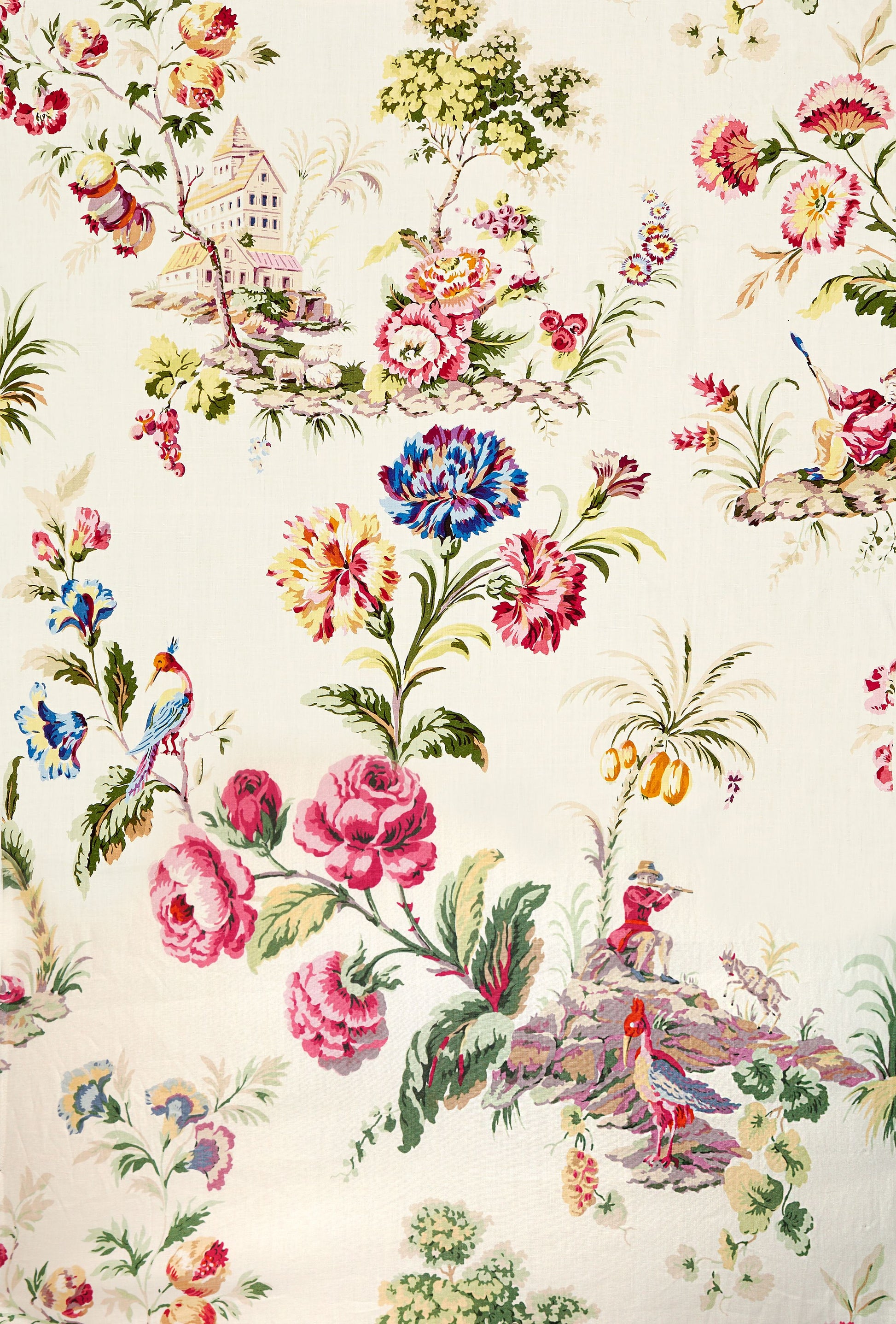 SCALAMANDRE  SOMERSET LINEN PRINT FABRIC BLOOM   - SC 000116584