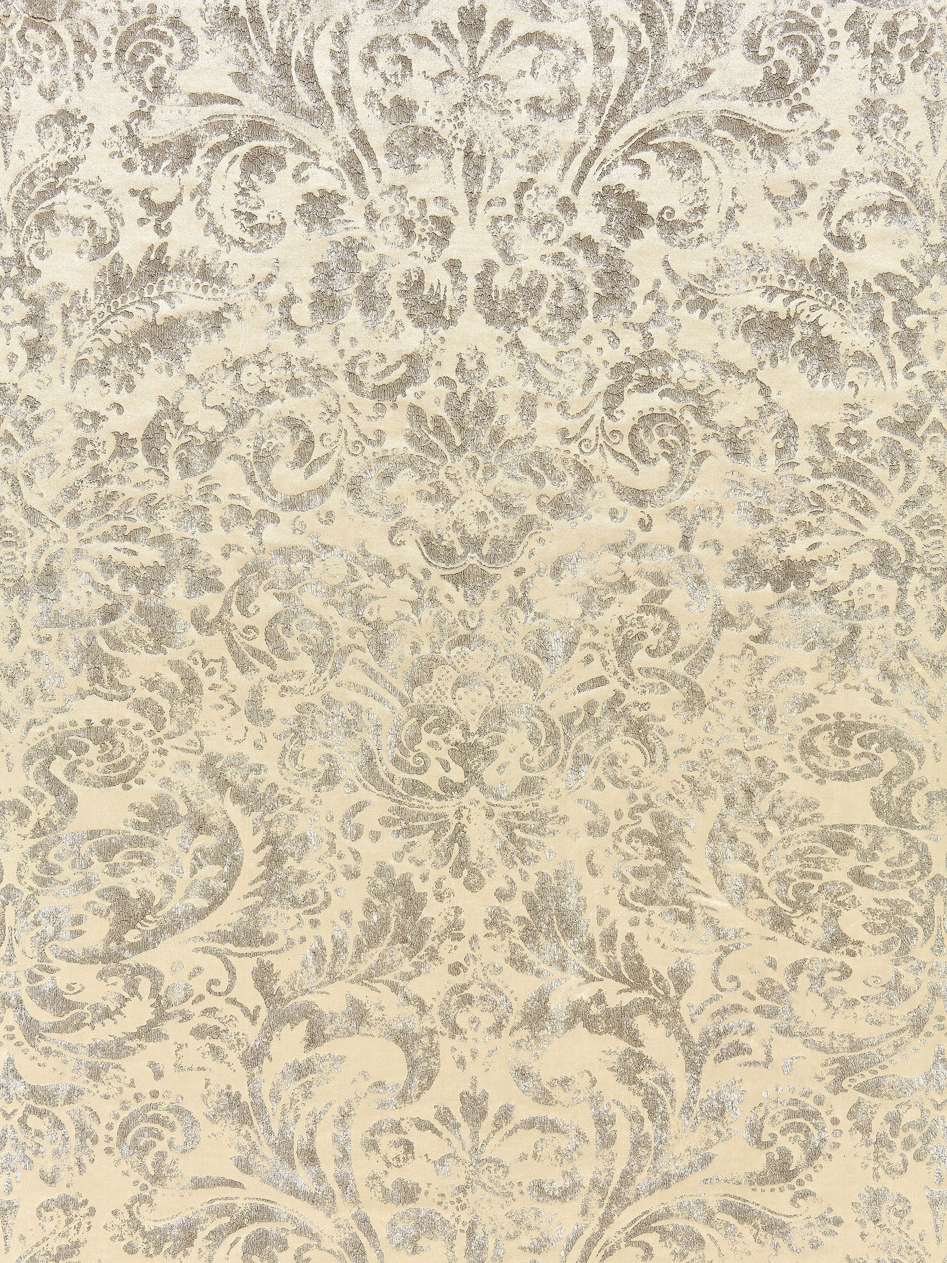 SCALAMANDRE  PALLADIO VELVET DAMASK FABRIC ANTIQUE SILVER   - SC 000116592