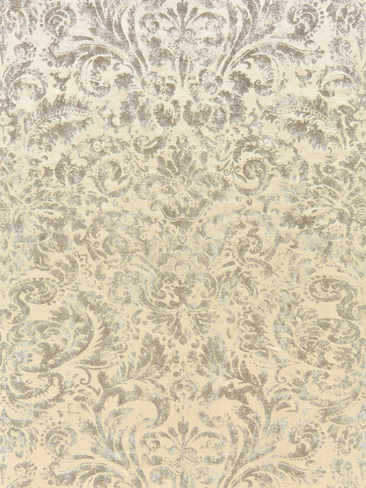 SCALAMANDRE  PALLADIO VELVET DAMASK FABRIC ANTIQUE SILVER   - SC 000116592