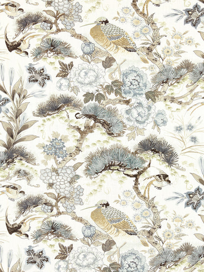 SCALAMANDRE  SHENYANG LINEN PRINT FABRIC PARCHMENT   - SC 000116601 NEW SKU # SC166010001