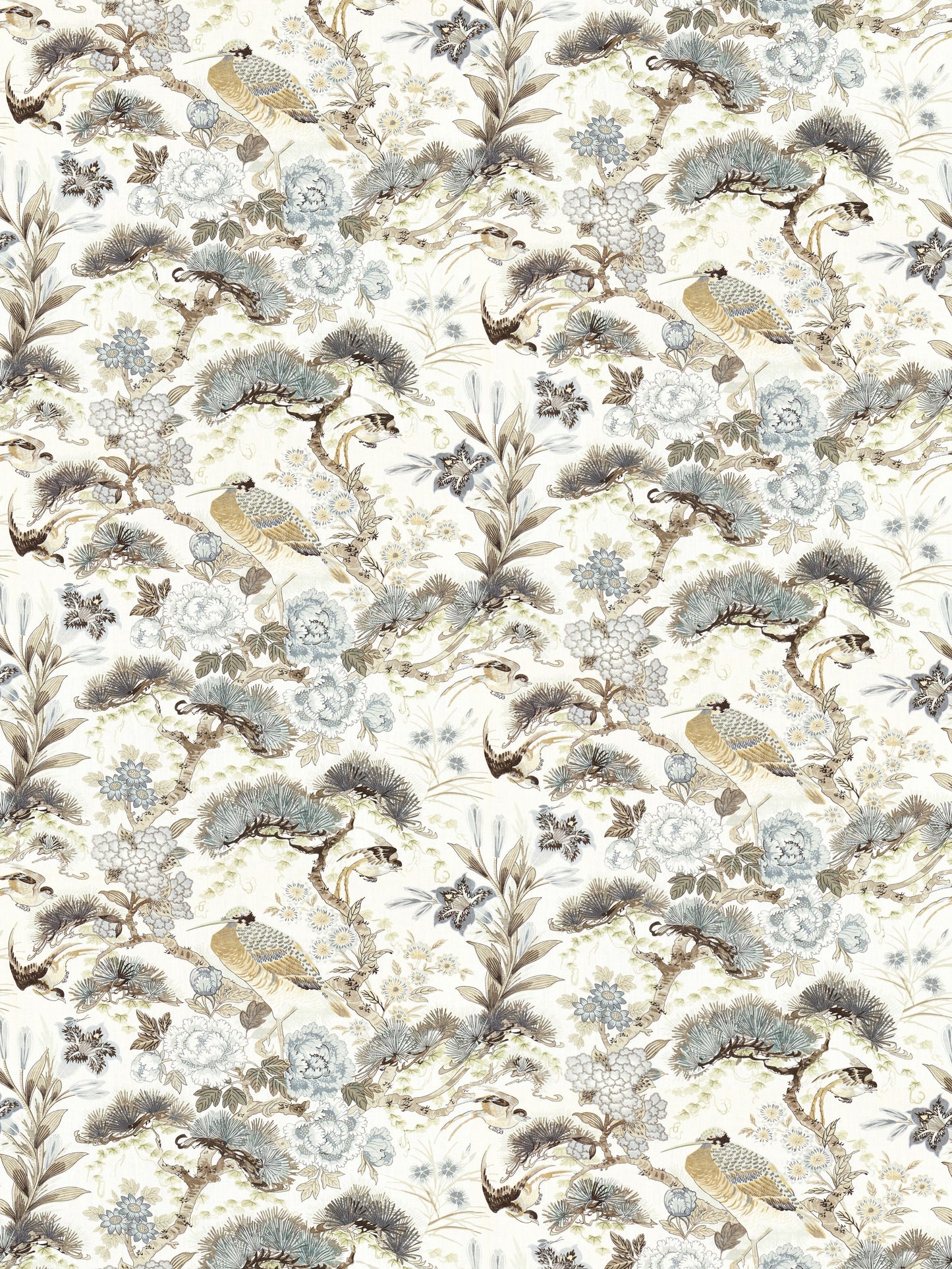 SCALAMANDRE  SHENYANG LINEN PRINT FABRIC PARCHMENT   - SC 000116601 NEW SKU # SC166010001