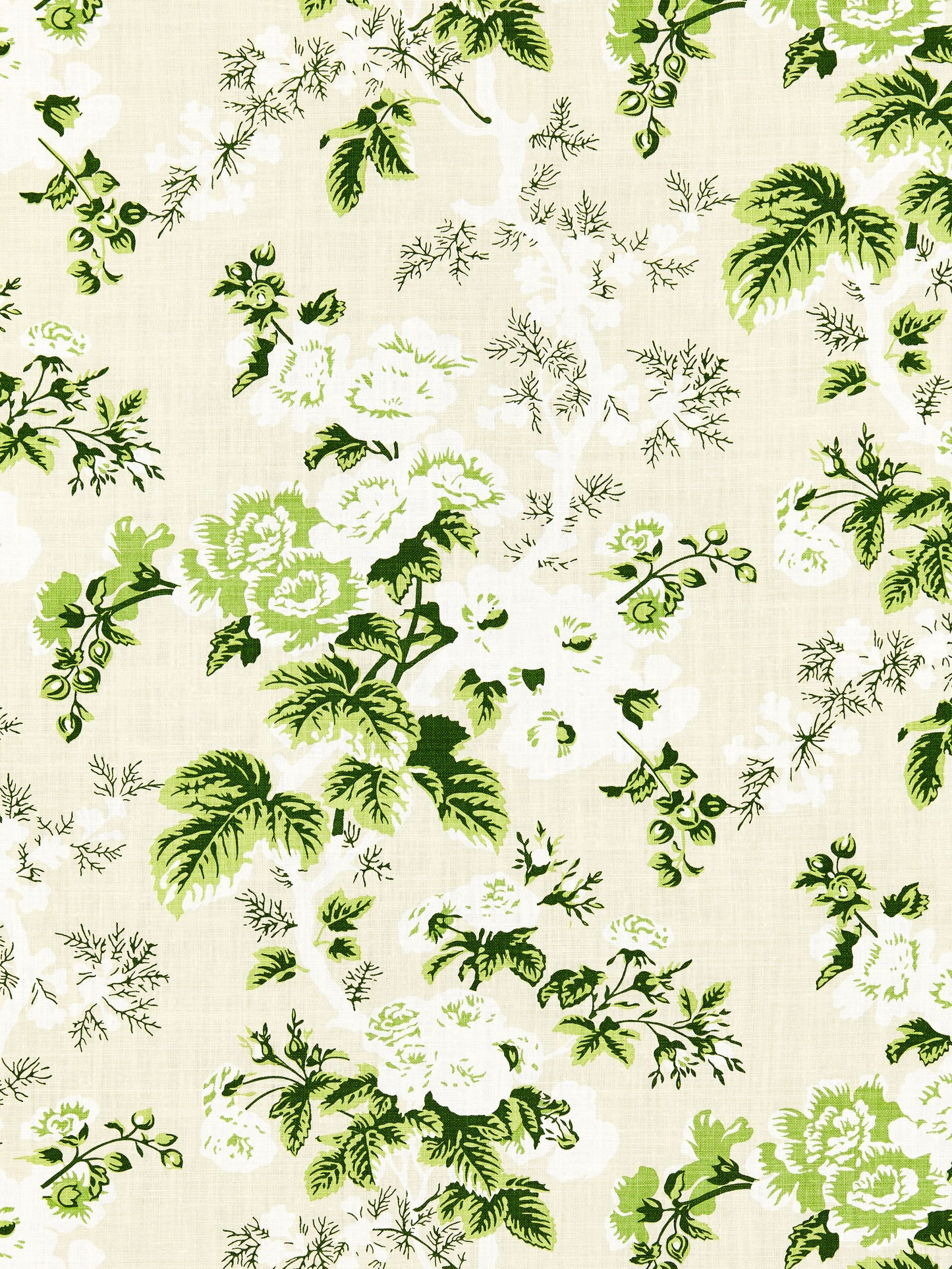 SCALAMANDRE  ASCOT LINEN PRINT FABRIC VERDURE   - SC 000116602