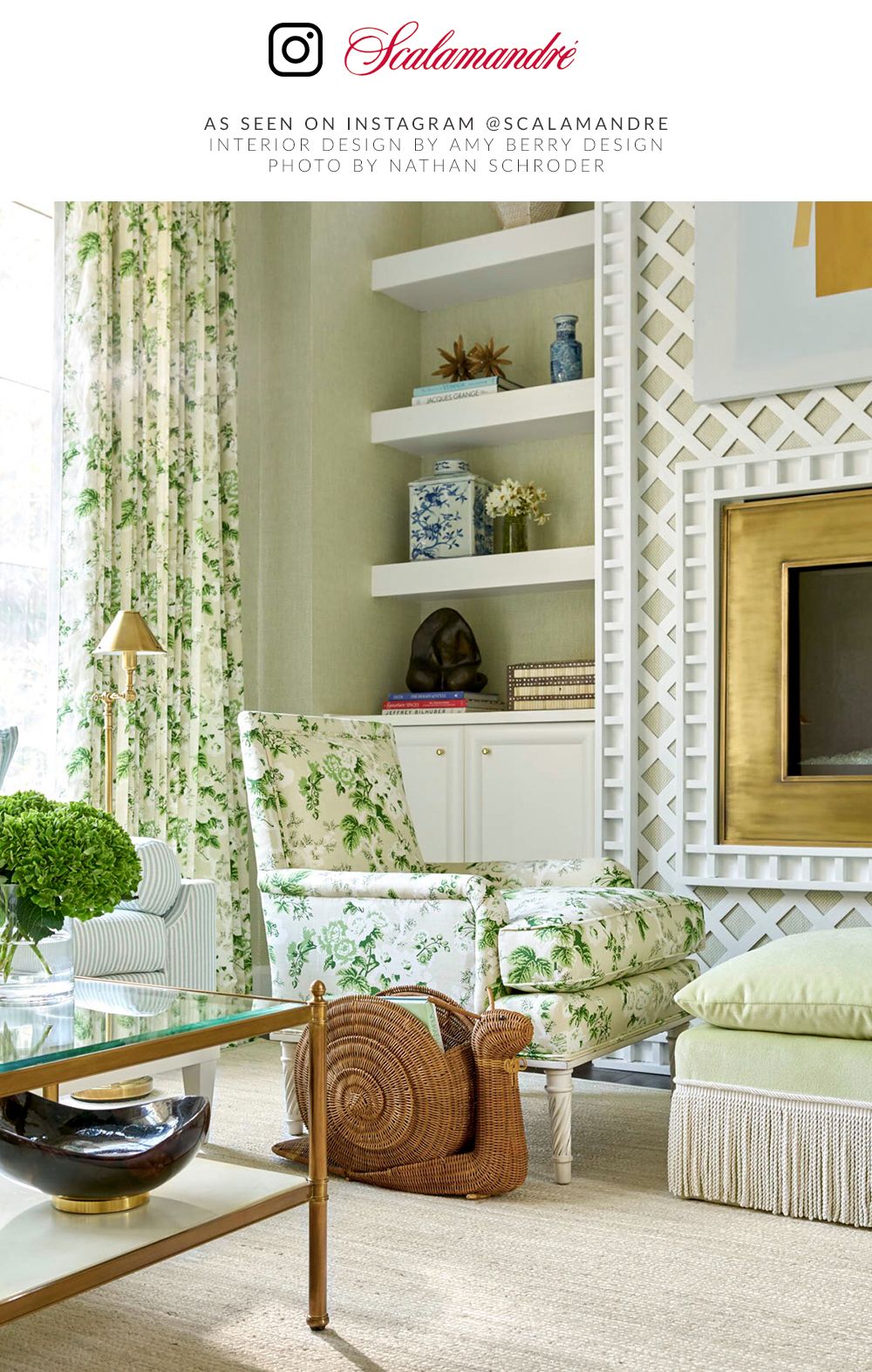 SCALAMANDRE  ASCOT LINEN PRINT FABRIC VERDURE   - SC 000116602 NEW SKU # SC166020001