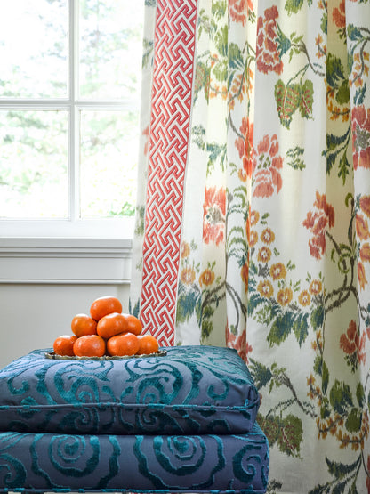 SCALAMANDRE  KEW GARDENS WARP PRINT FABRIC MULTI ON IVORY   - SC 000116611 NEW SKU # SC166110001