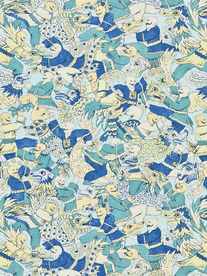 SCALAMANDRE  DRAGON DANCE FABRIC SUMMER SAGE   - SC 000116612 NEW SKU # SC166120001