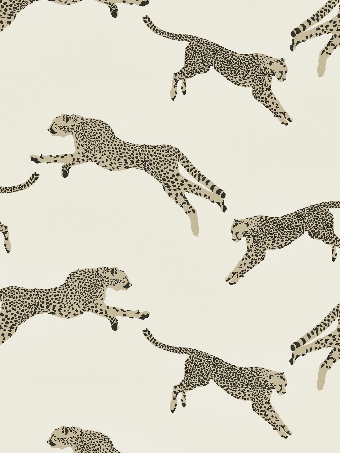 SCALAMANDRE  LEAPING CHEETAH COTTON PRINT FABRIC DUNE   - SC 000116634