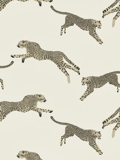 SCALAMANDRE  LEAPING CHEETAH COTTON PRINT FABRIC DUNE   - SC 000116634 NEW SKU # SC166340001