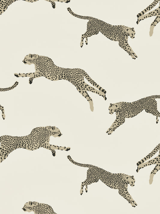 SCALAMANDRE  LEAPING CHEETAH COTTON PRINT FABRIC DUNE   - SC 000116634