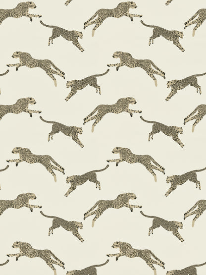 SCALAMANDRE  LEAPING CHEETAH COTTON PRINT FABRIC DUNE   - SC 000116634 NEW SKU # SC166340001