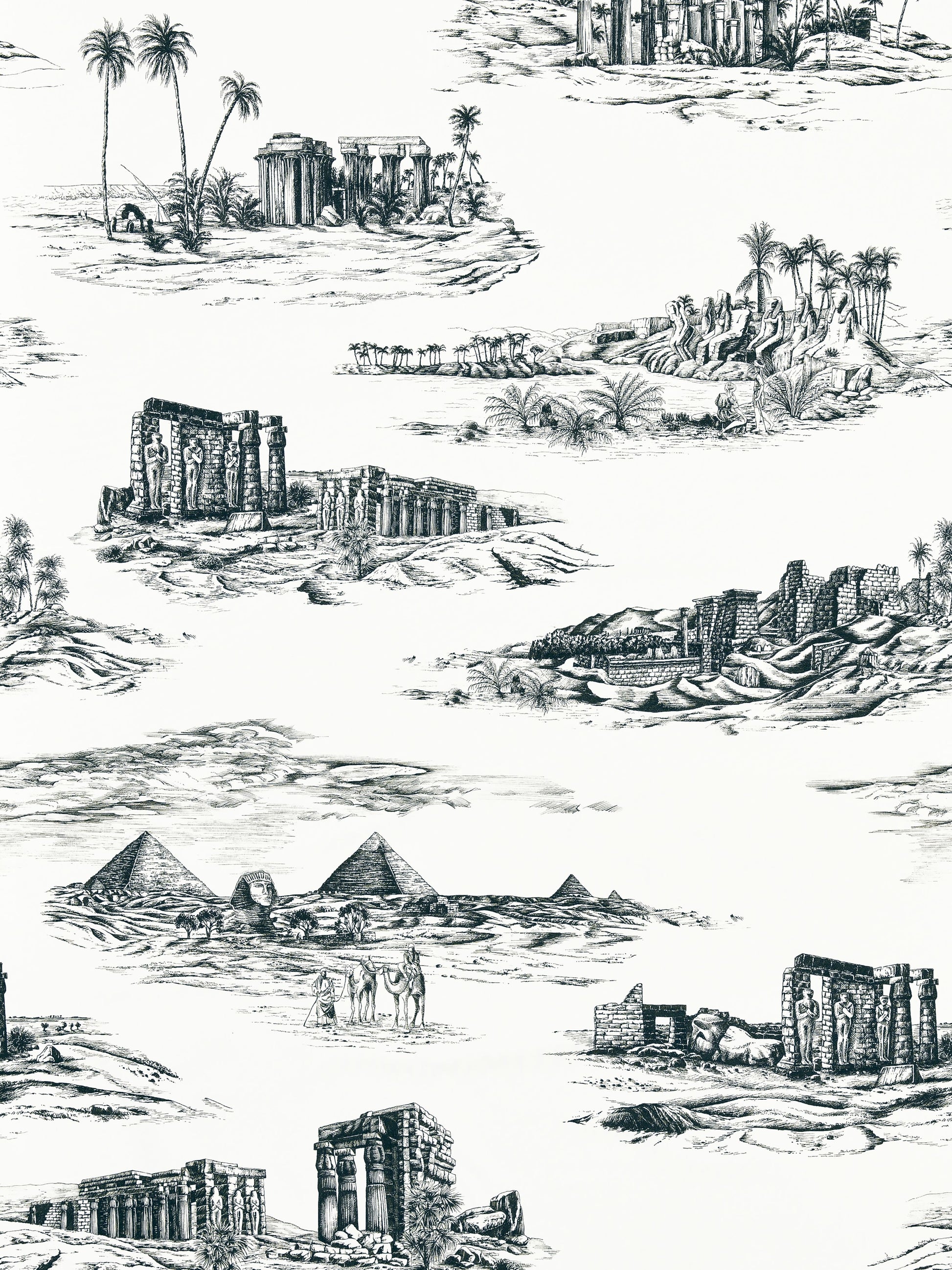 SCALAMANDRE  CAIRO TOILE FABRIC INK   - SC 000116635