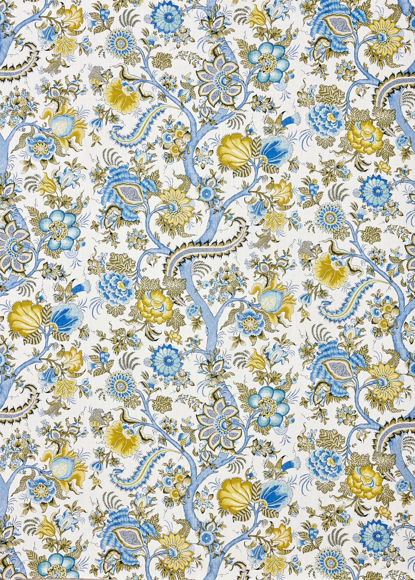 SCALAMANDRE  METROPOLITAN PALAMPORE PRINT FABRIC SKY AND SUNLIGHT   - SC 000116649 NEW SKU # SC166490001